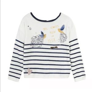 New Catimini White Cotton Reversible Cardigan Size 6